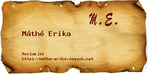 Máthé Erika névjegykártya